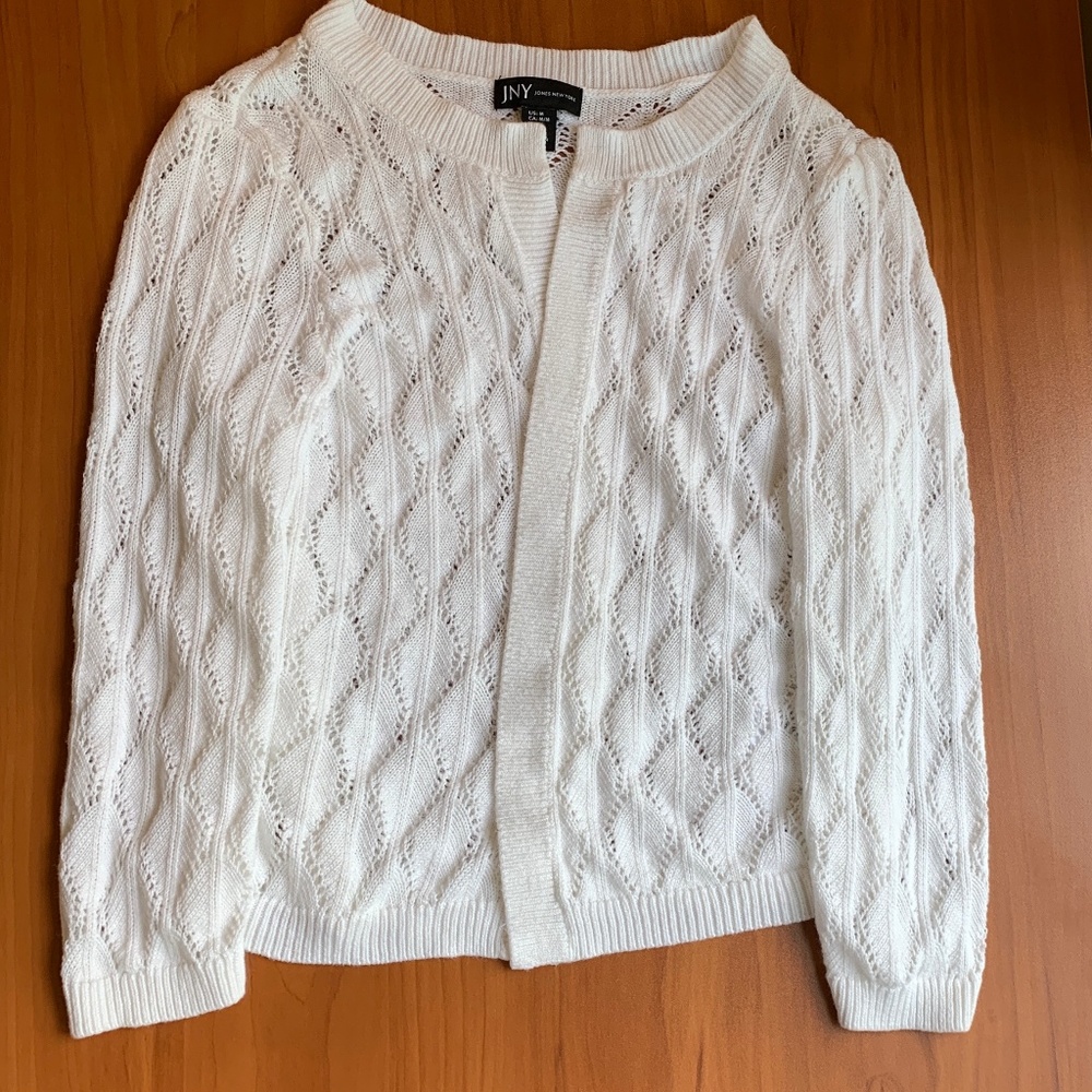 Jones New York Crochet/Knit Cardigan Sweater
